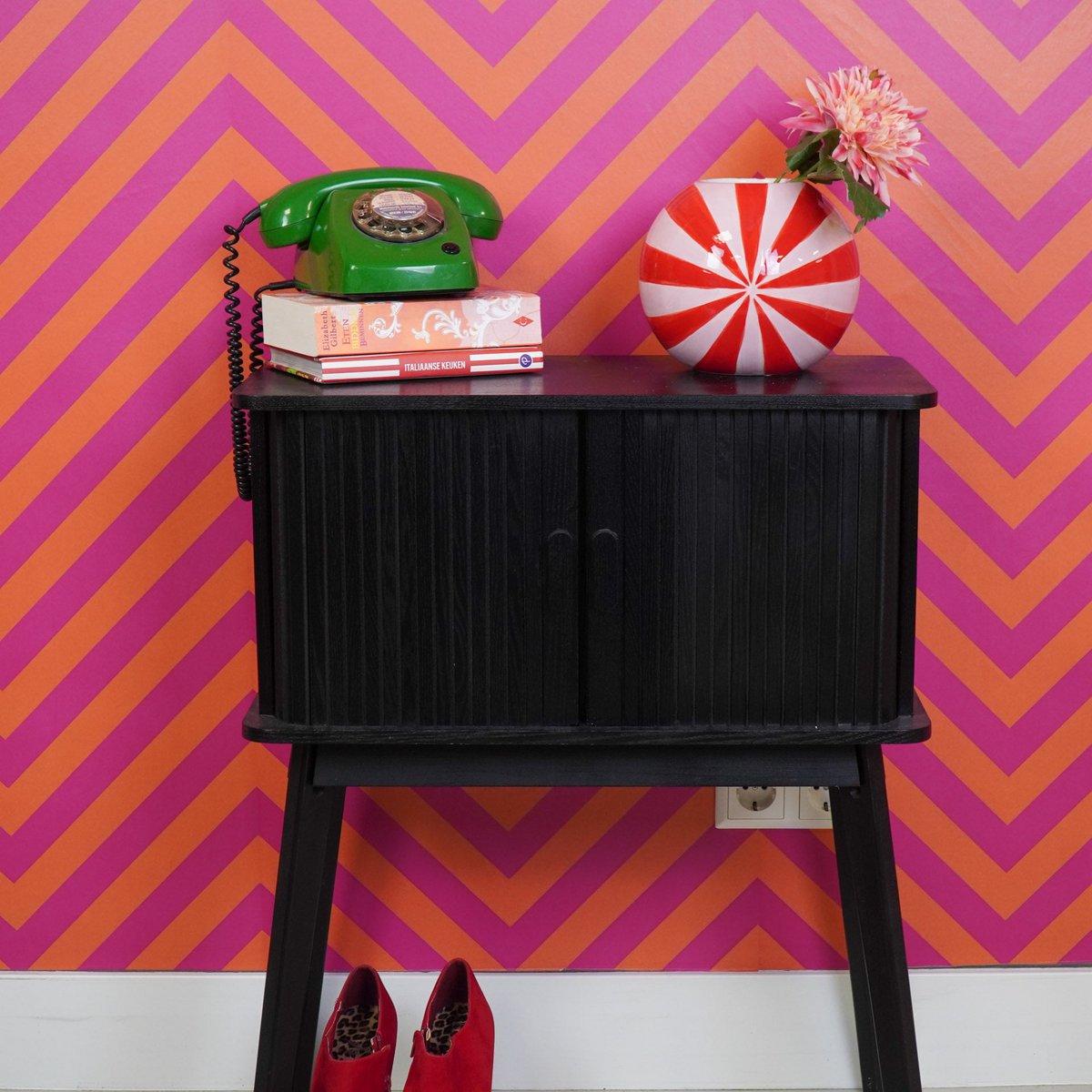 Housevitamin - Vaas - Bloemvaas Swirl - Rood/roze - 20x20x20cm