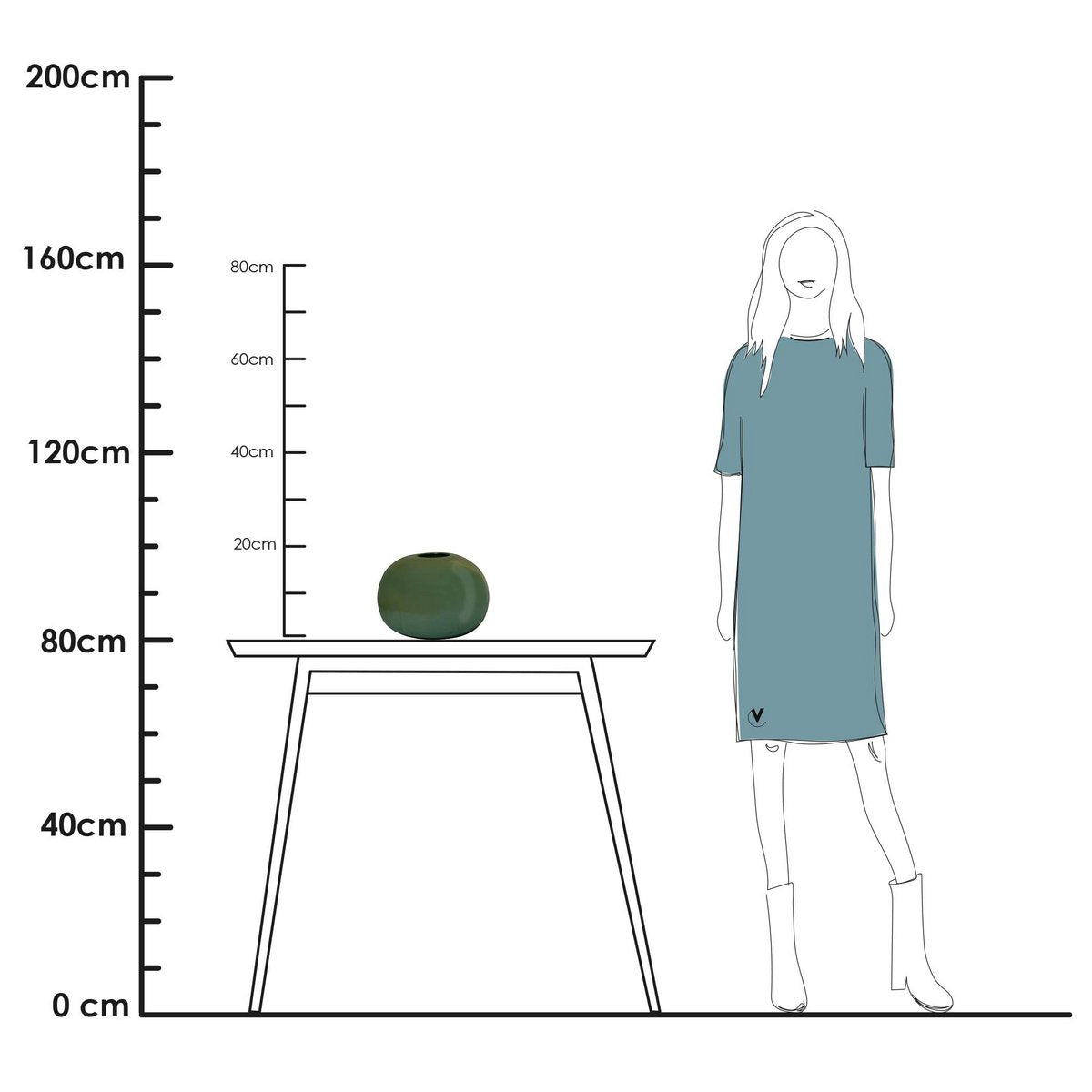 Vase the World - Vaas - Brenno baltic green, laatste items!