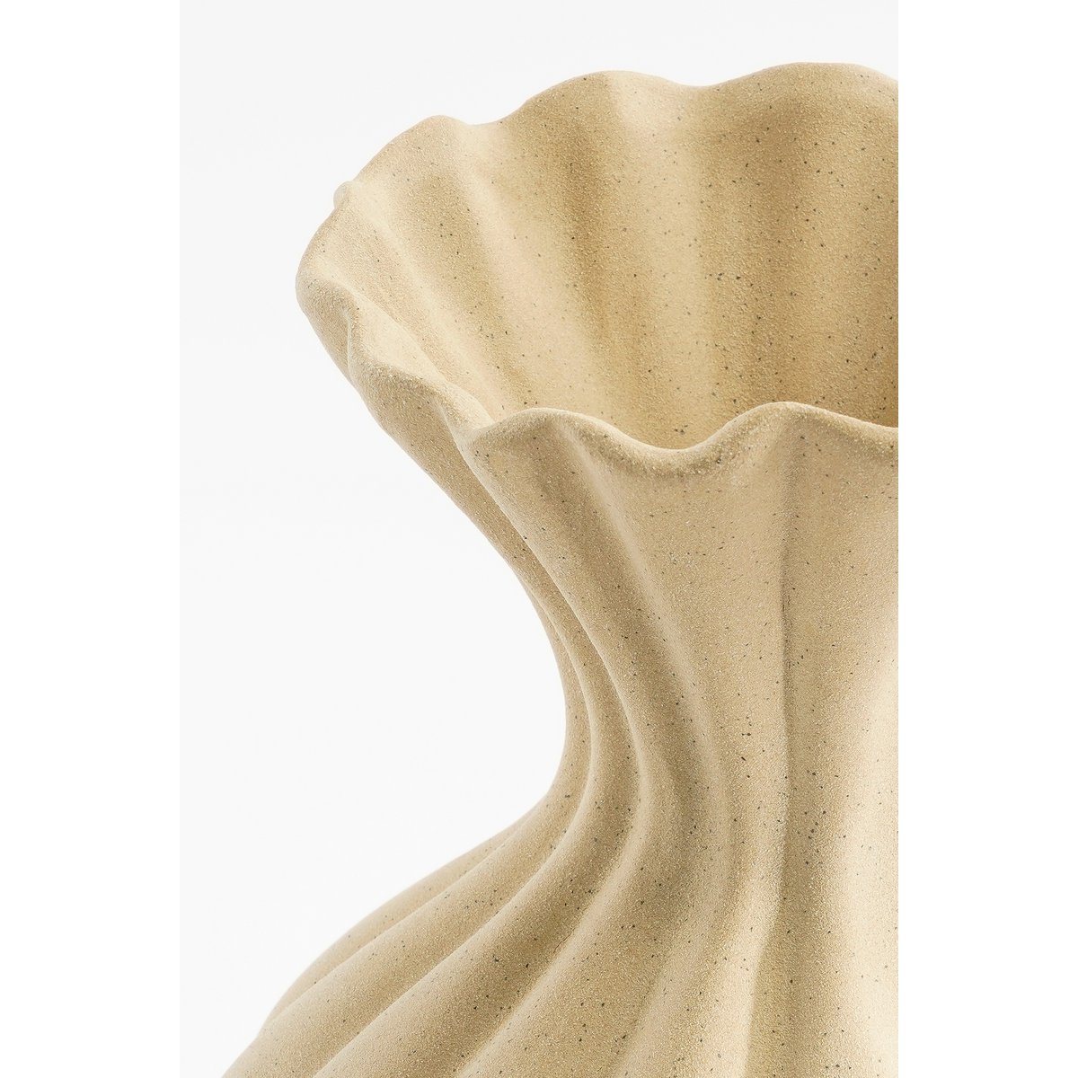 Mica Decorations - Fiore Vaas - L15 x B15 x H40 cm - Keramiek - Beige