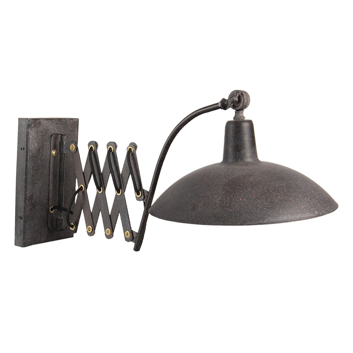 Clayre & Eef - Wandlamp 'Raf' (Zwart, 55cm)