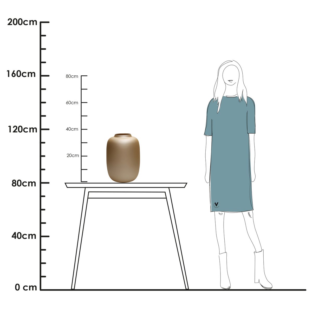 Vase the World - Vaas - Artic matte gold