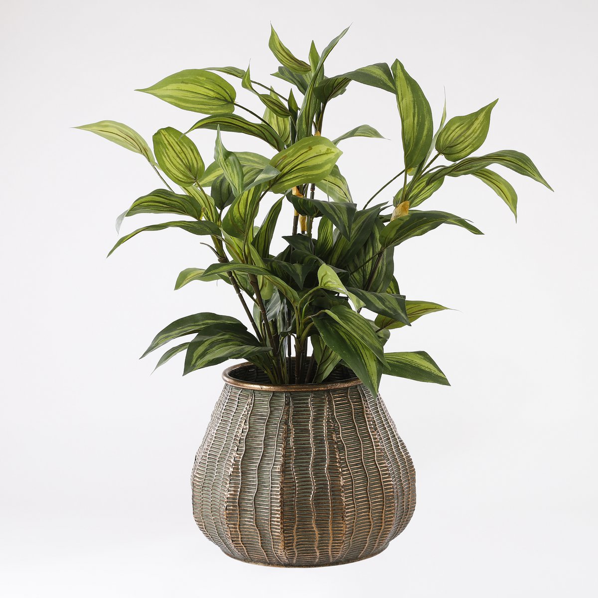 Mica Decorations - Hosta Kunstplant in Bloempot Stan - H65 x Ø40 cm - Groen