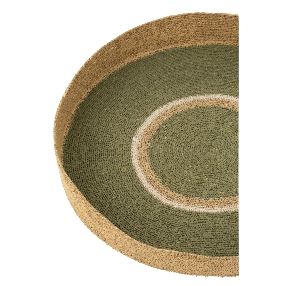 J-Line - Decoratieve tray 'Kai' (Naturel, Groen)