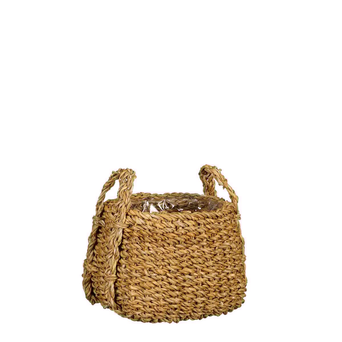 Glimmerdekorationen - Pflanzenkorb - 3er-Set - H25 x Ø35 cm - Braun