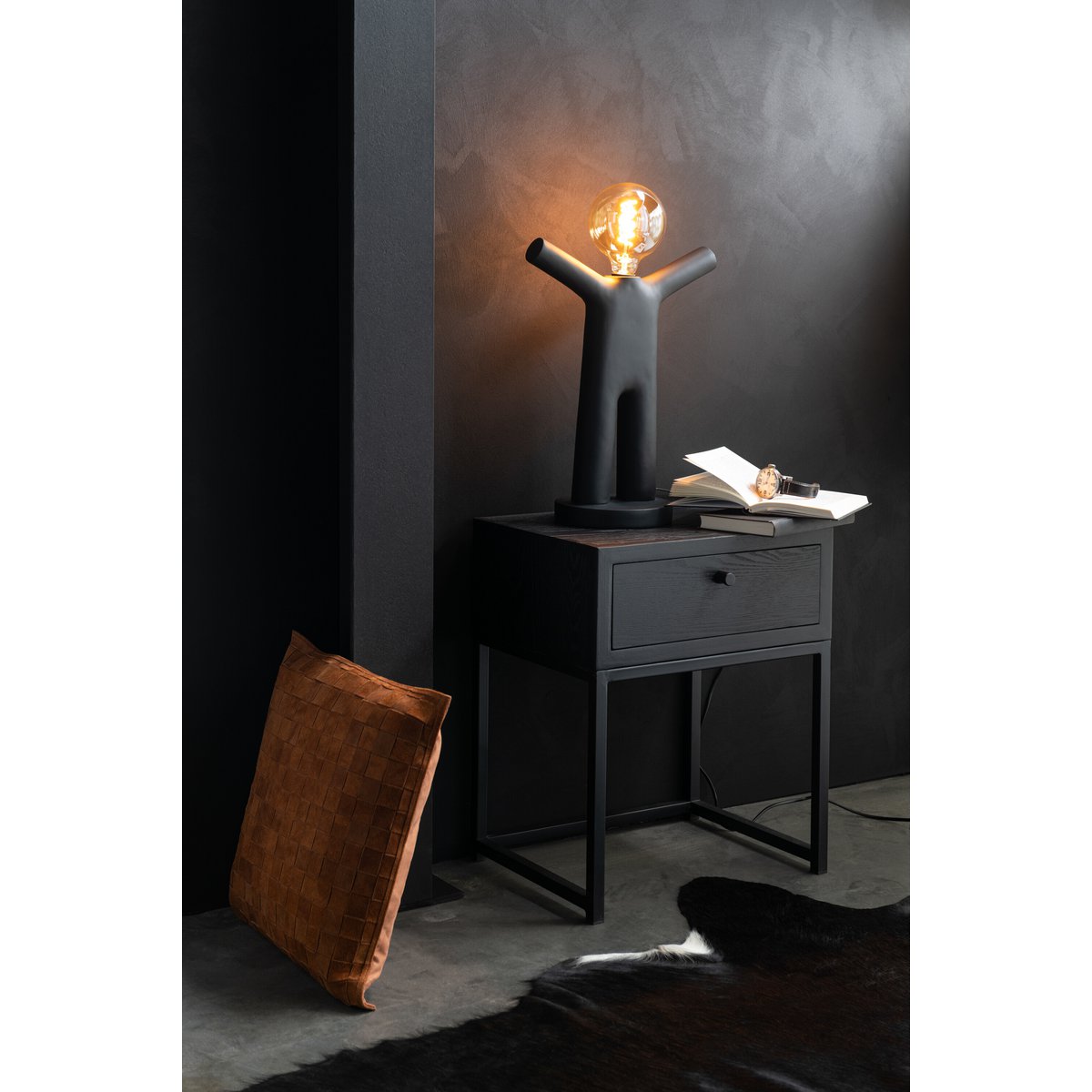 J-Line - Lamp P'Tit Maurice - Polyresin - Zwart