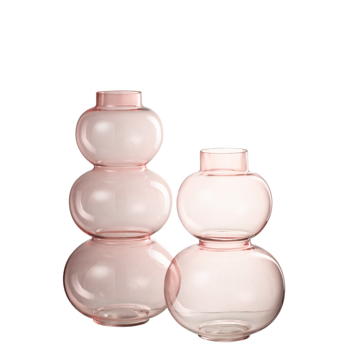 J-Line - Vaas Bol - Glas - Roze - Large - 36.00cm Hoog