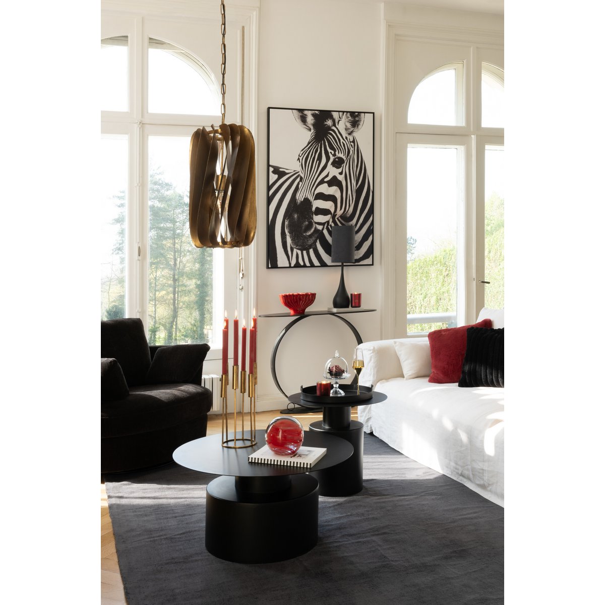 J-Line - Wanddecoratie Zebra Canvas Zwart/Wit