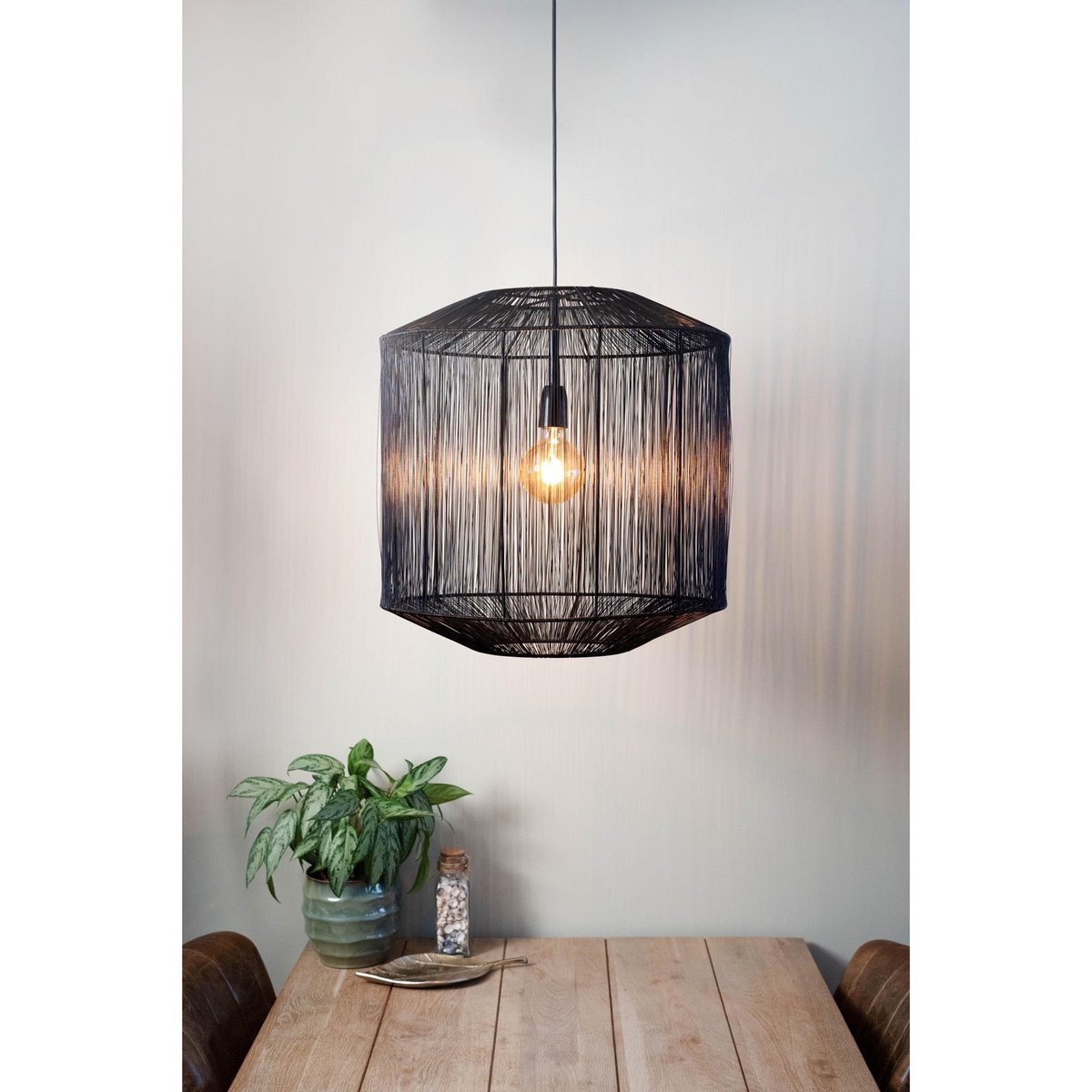 1304 Design - Hanglamp SENNA mat zwart Ø50x54cm