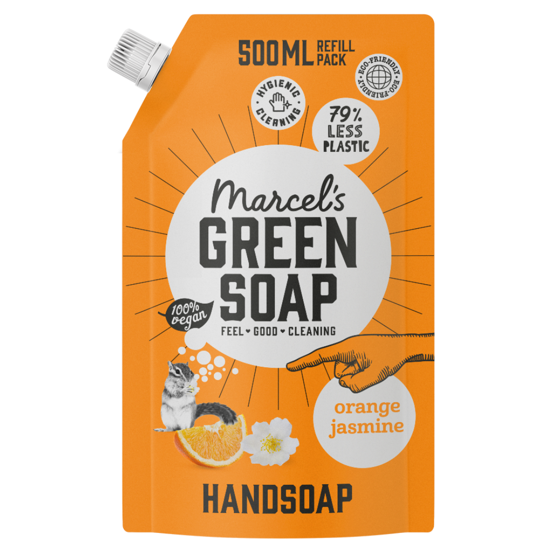 Marcel's Green Soap Handzeep Navul Stazak Sinaasappel & Jasmijn (500ml)