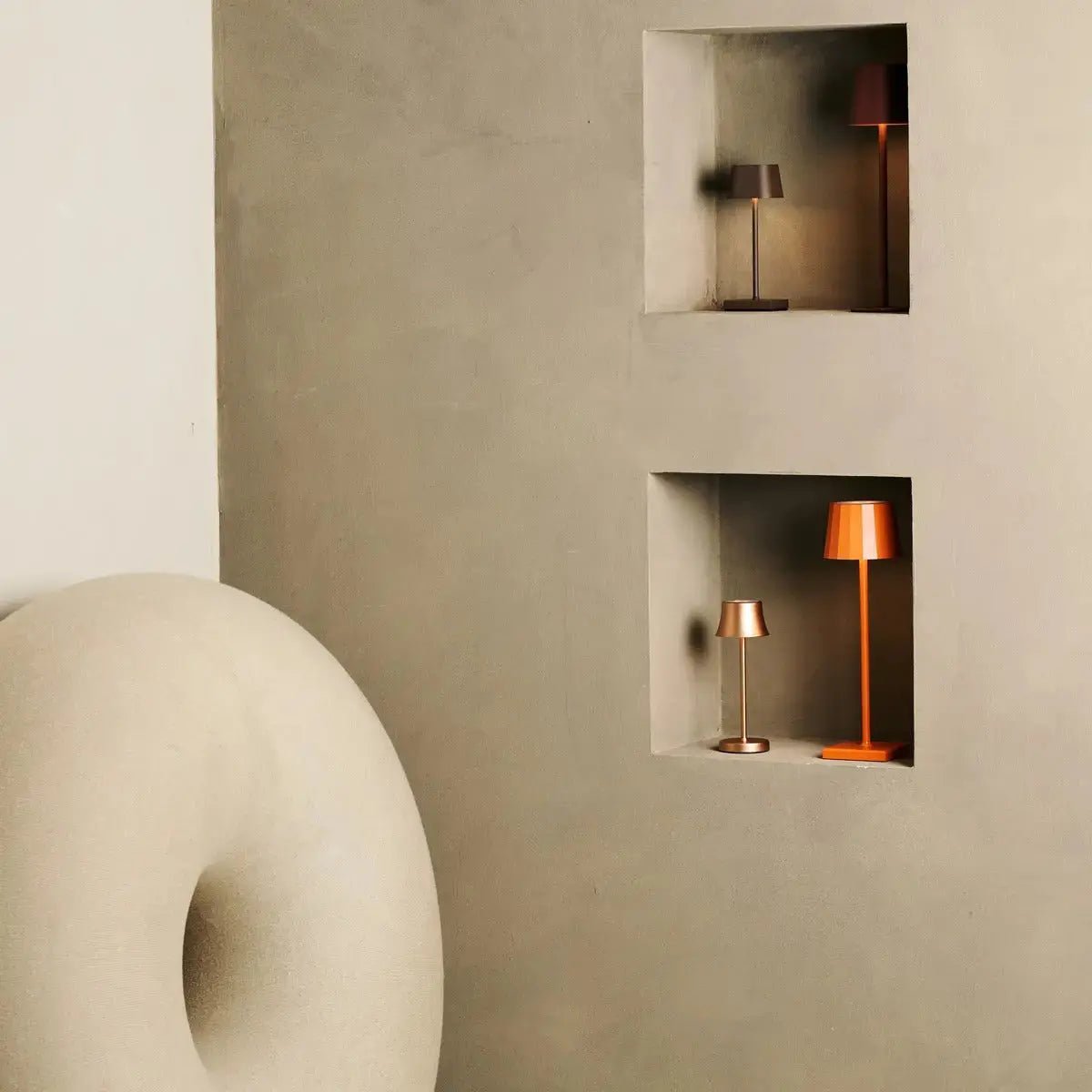 Tavellio-Amsterdam - Sarphati Mini Mocha Bruin - Draadloze tafellamp