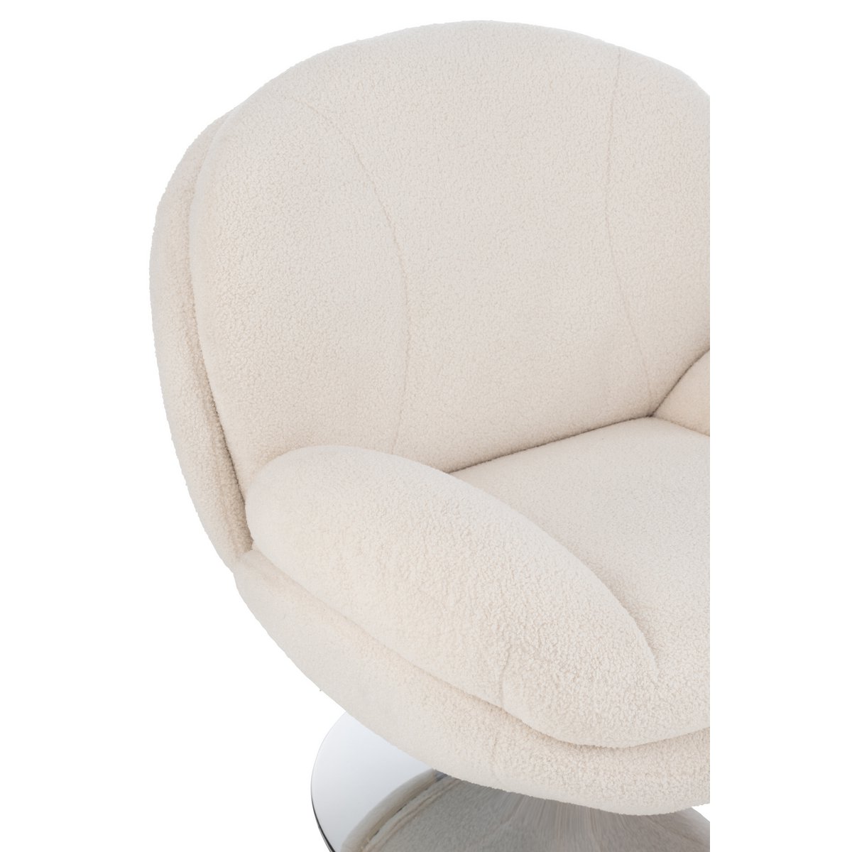 J-Line - Relax Fauteuil+ Voetbank Metaal/Multiplex Crème/Zilver