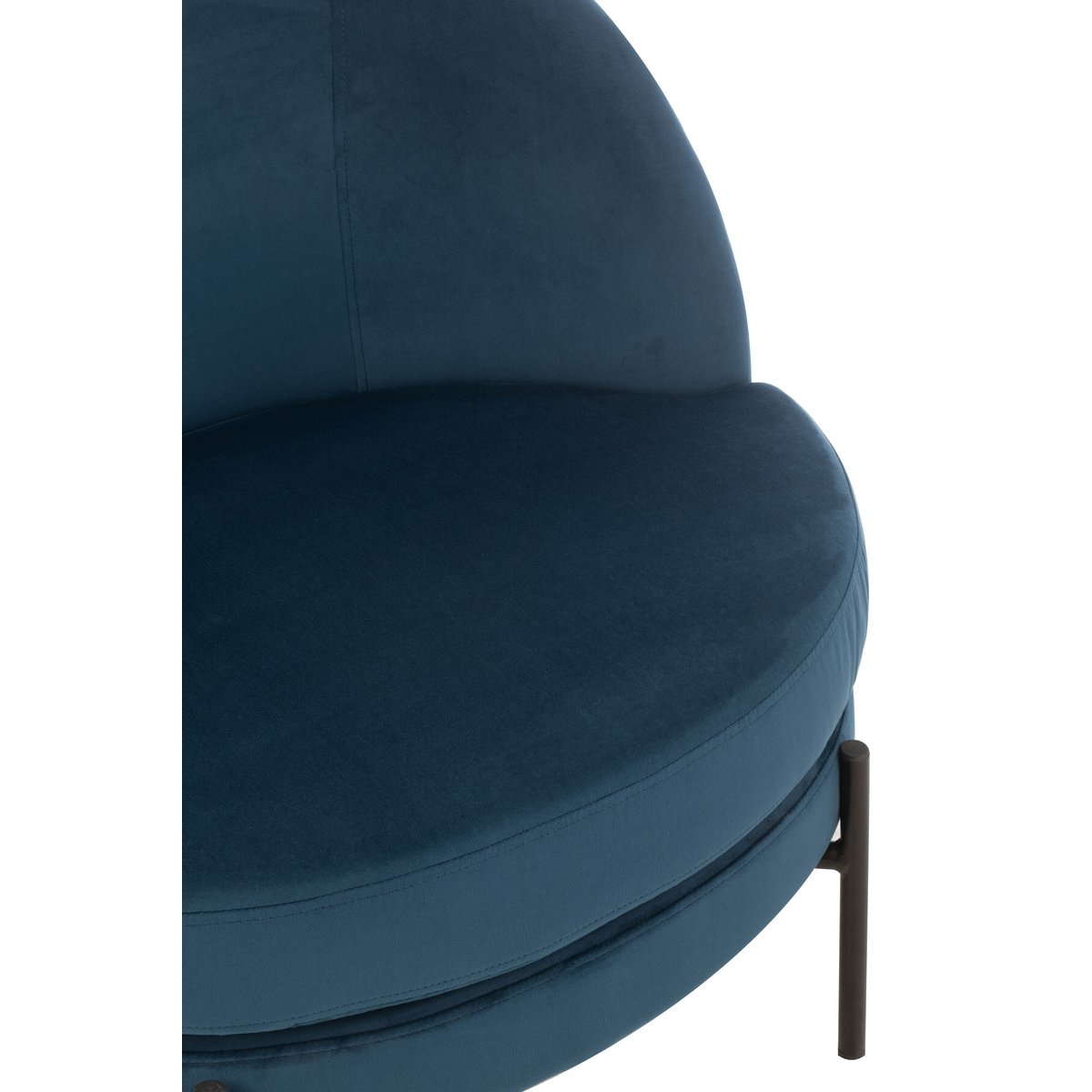 J-Line - Loungestoel Rond Textiel/Metaal Blauw