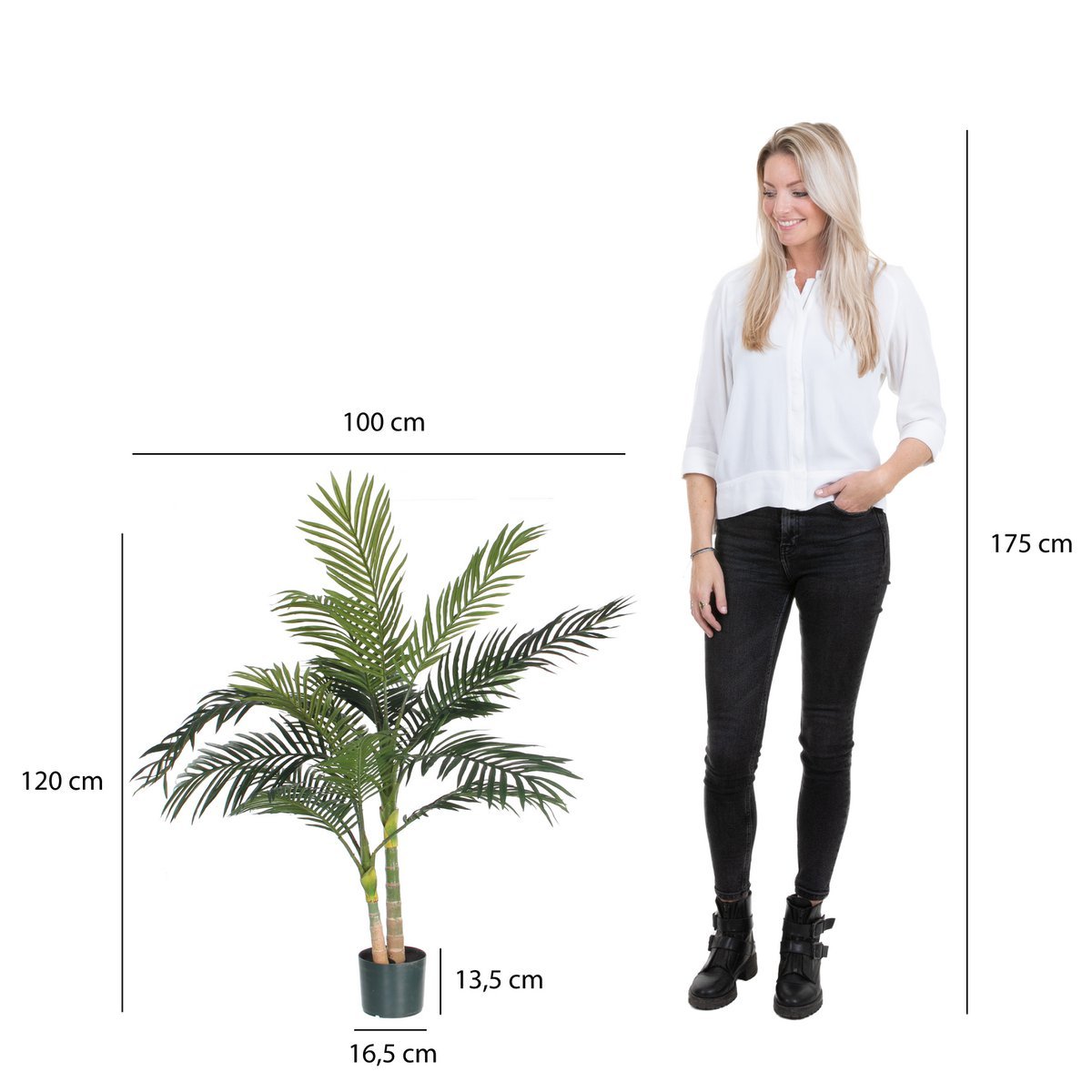 Mica Decorations - Areca palm Kunstplant - H120 x Ø100 cm - Groen