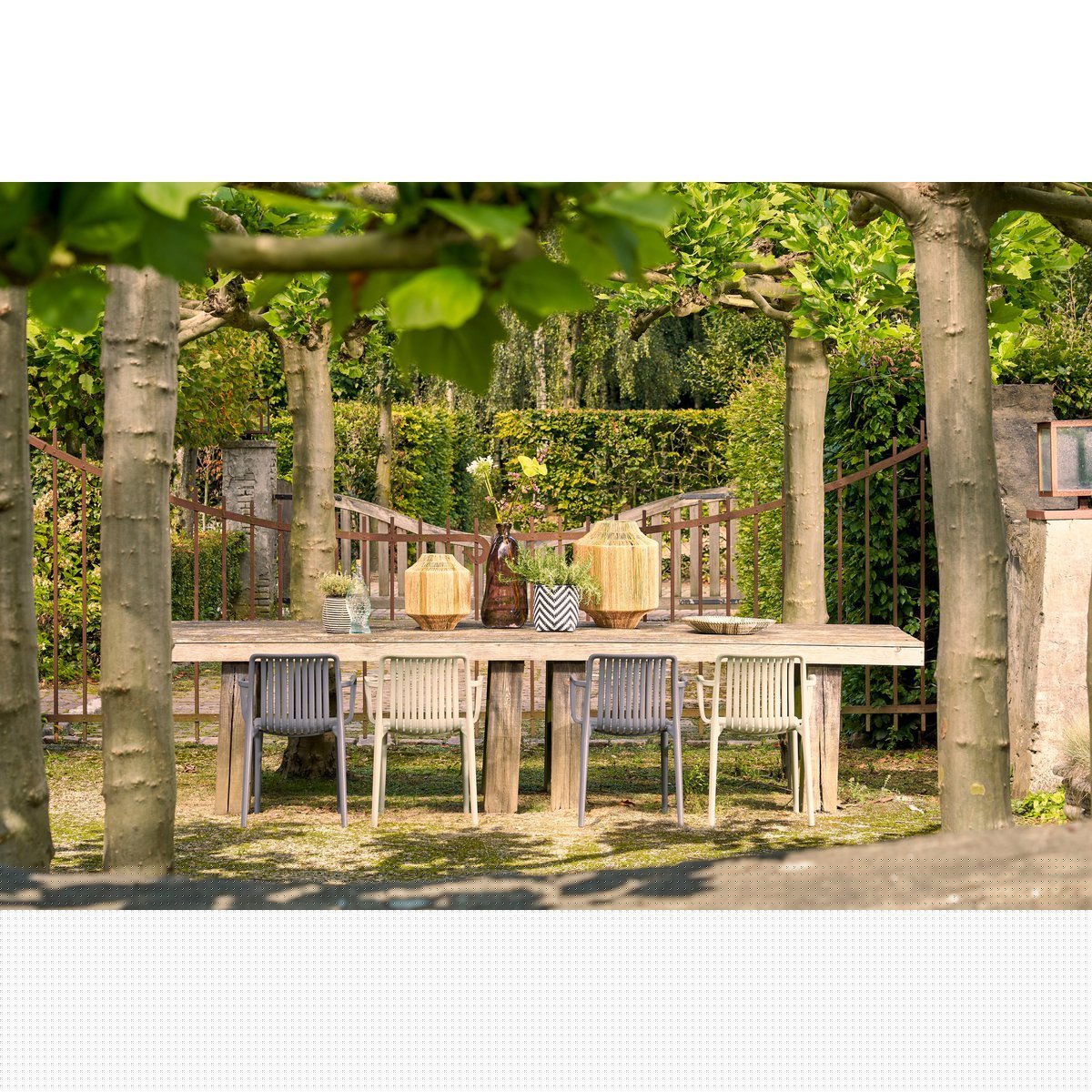 Mica Decorations - Liliano Lantaarn - H51 x Ø40 cm - Jute - Donkergroen