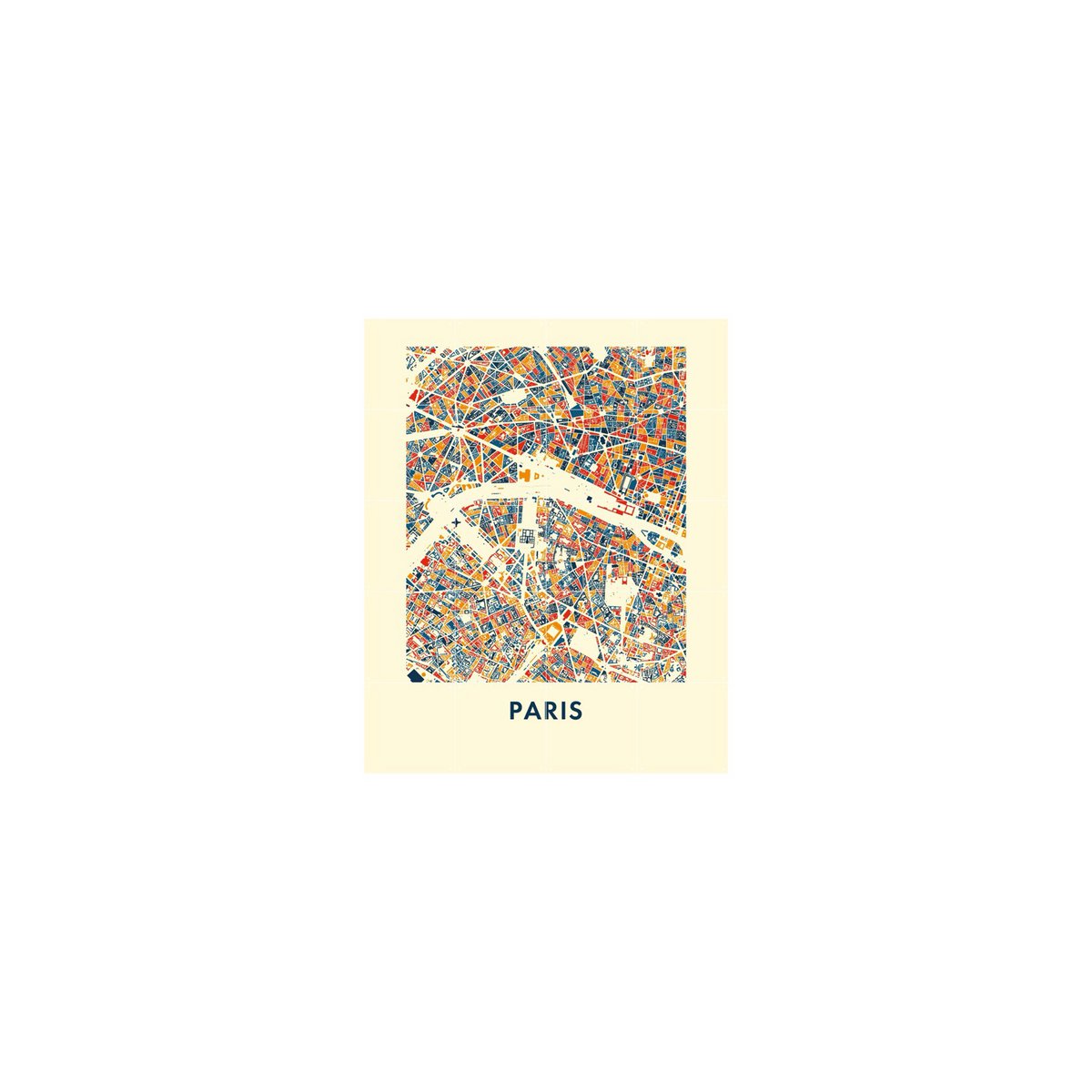 IXXI - Paris Mosaic Wall art - Poster - Wanddecoratie - L - grey