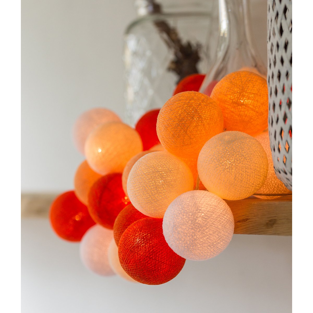 Cotton Ball Lights - Indoor regular Lichtslinger - Orange - 35 cotton balls