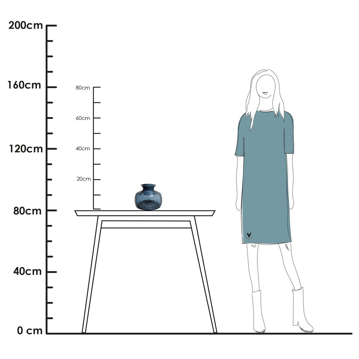 Vase the World - Vaas - Glyde blue, laatste items!