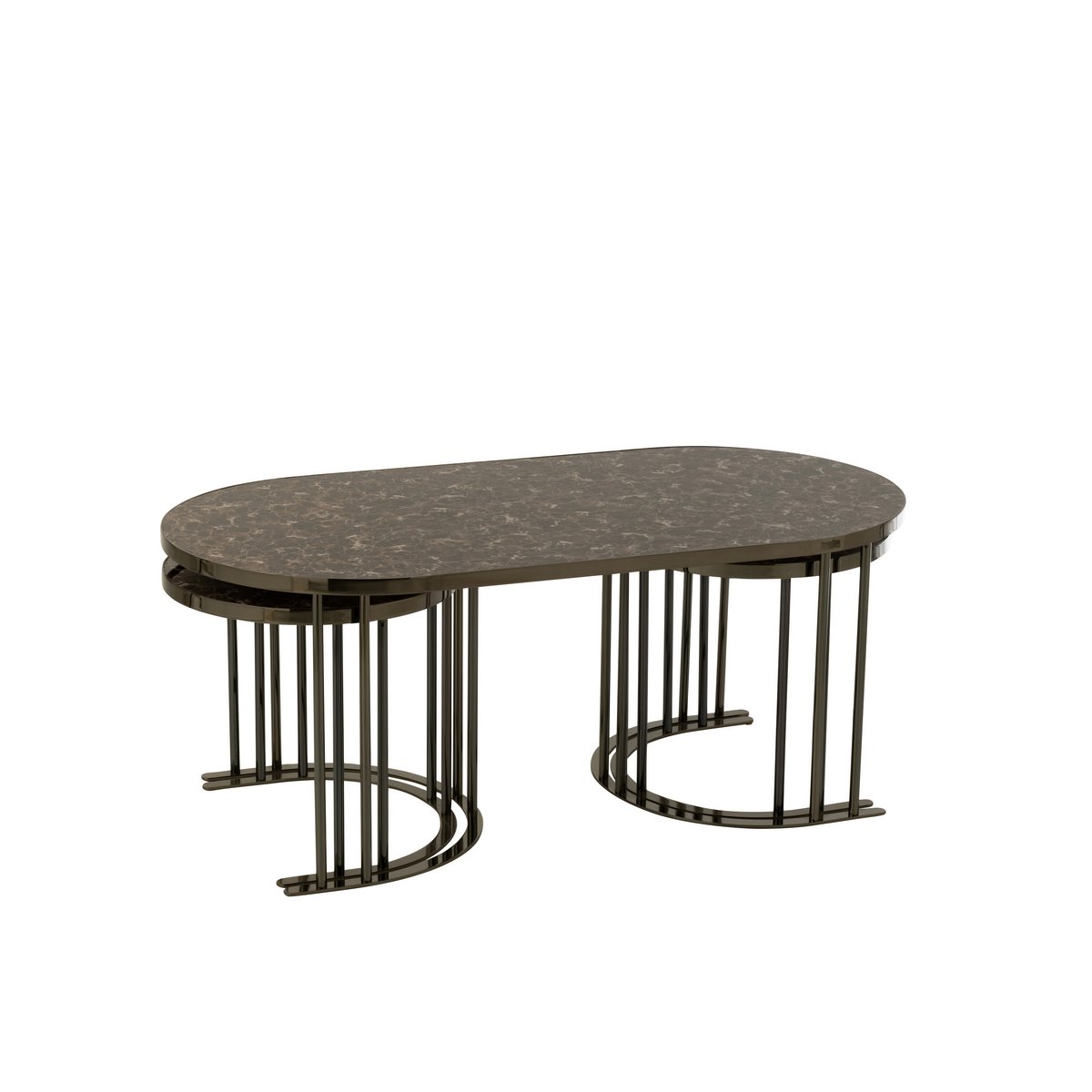 J-Line - Salontafel 'Lola' (Set van 3, Zilver)