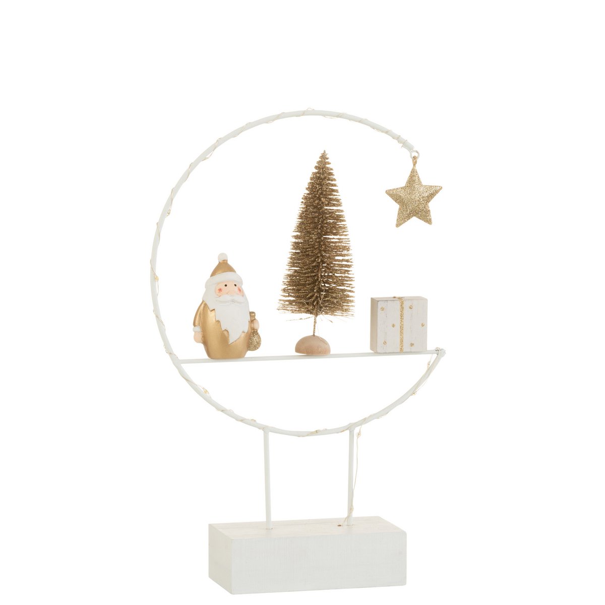 J-Line - Decoratief kerstfiguur 'Wyndmere' (LED, Goud)