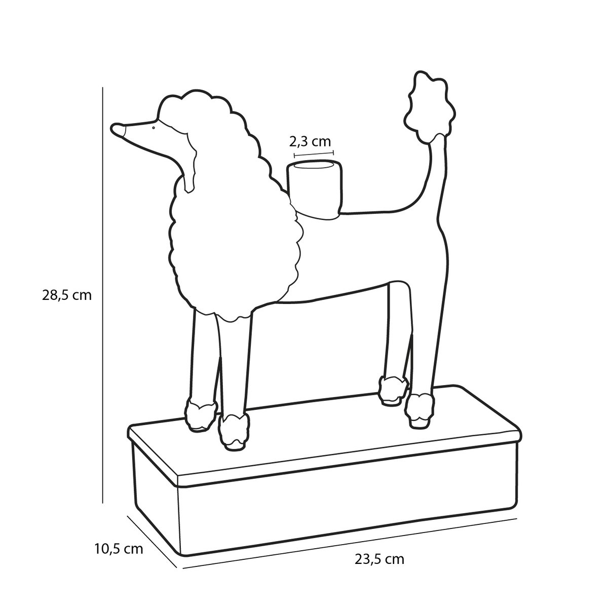 Mica Decorations – Kerzenständer Hund – L23,5 x B10,5 x H28,5 cm – Keramik – Hellgelb
