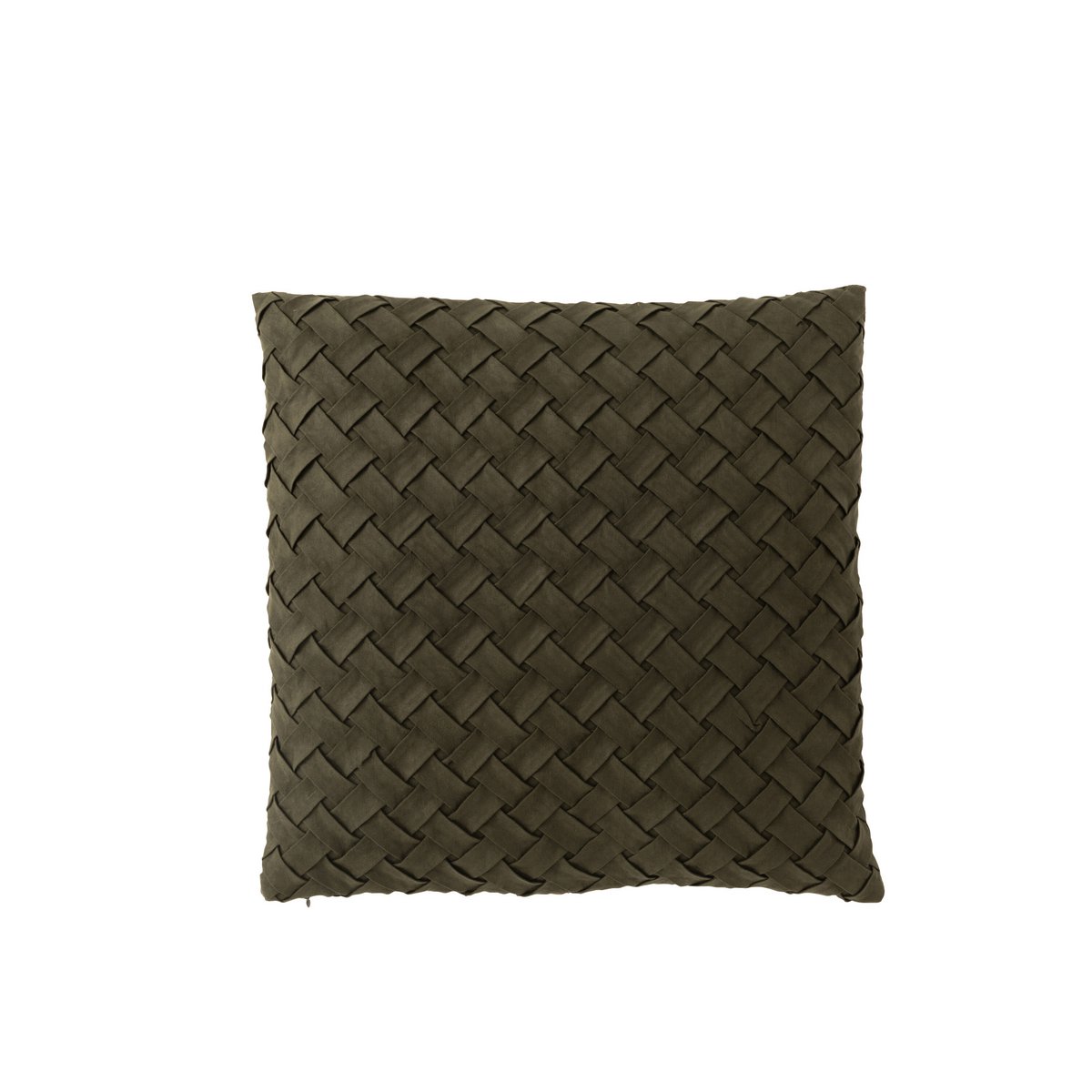 J-Line - Kussen Gewoven - Polyester - Groen