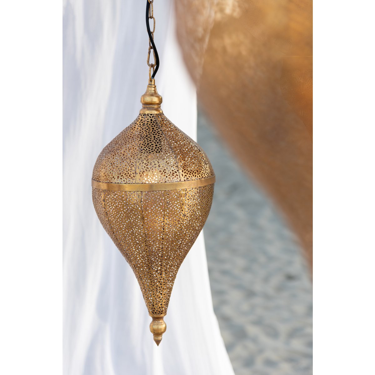 J-Line - Hanglamp Druppel - Metaal - Goud - Small