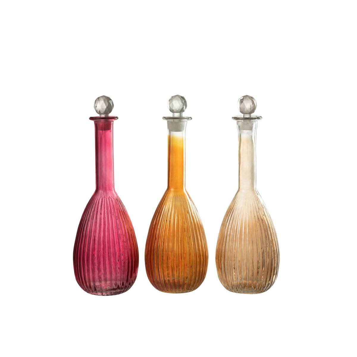 J-Line - Karaf Strepen - Glas - Rood