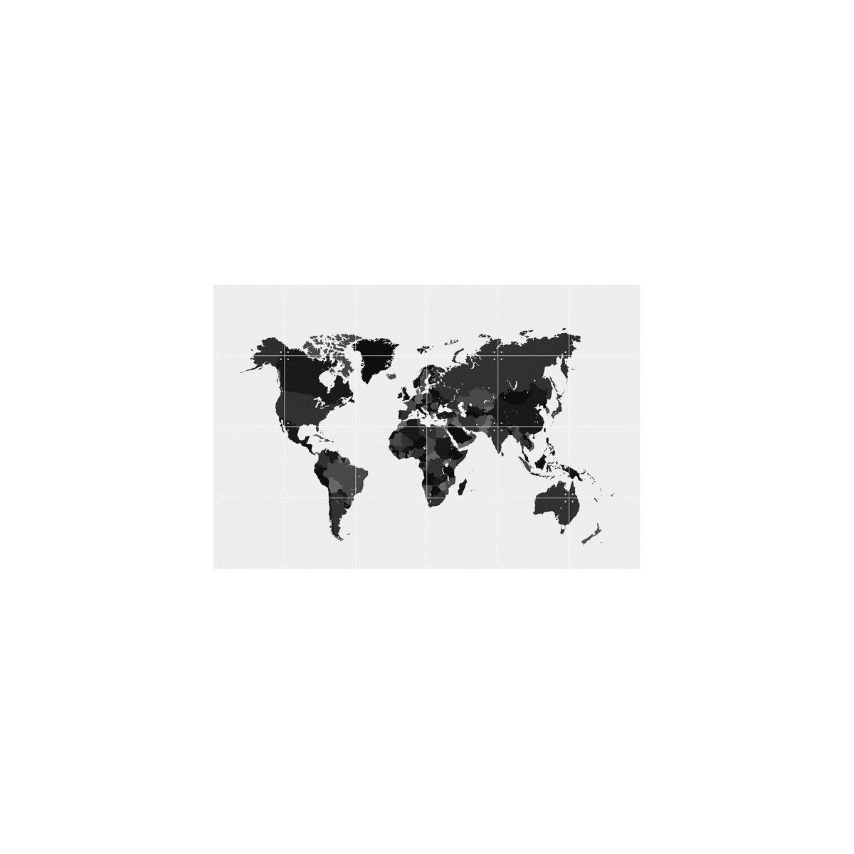 IXXI - The World zwart-wit Wall art - Poster - Wanddecoratie - S - 120x80 - black, white