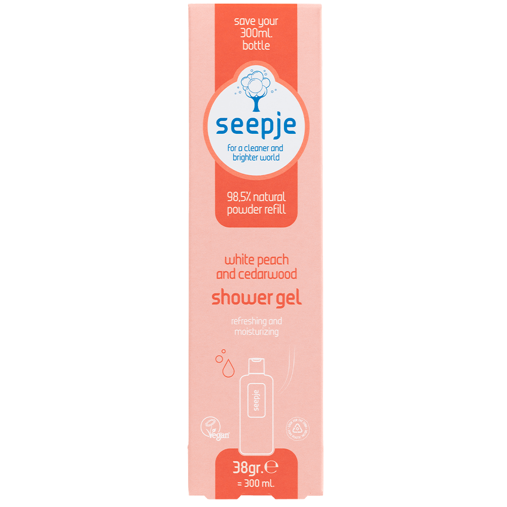 Seepje - Douchegel navulling | White Peach and Cedarwood