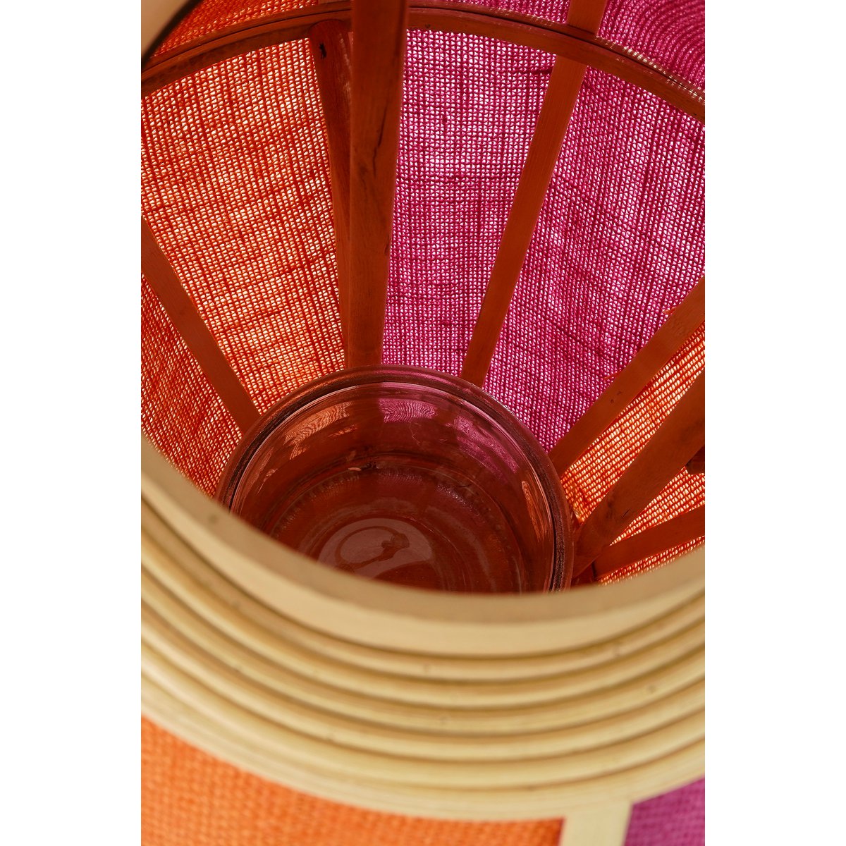 Mica Decorations - Roger Lantaarn - H45 x Ø32 cm - Jute - Fuchsia, Oranje