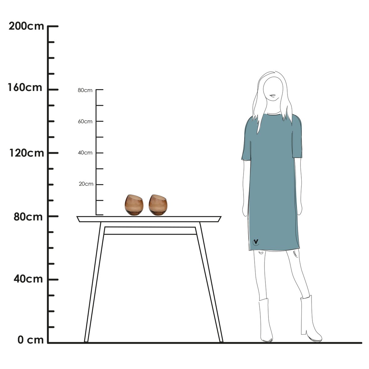 Vase the World - Waxinelichthouder - Moho Taupe (set van 2 stuks)