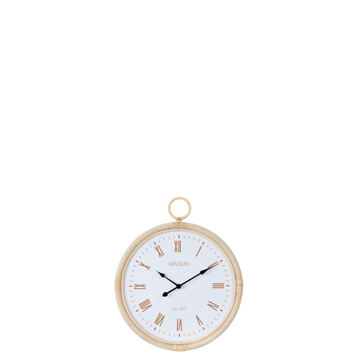 J-Line - Horloge Murale Kyr - Rotin - Naturel/Blanc - Small