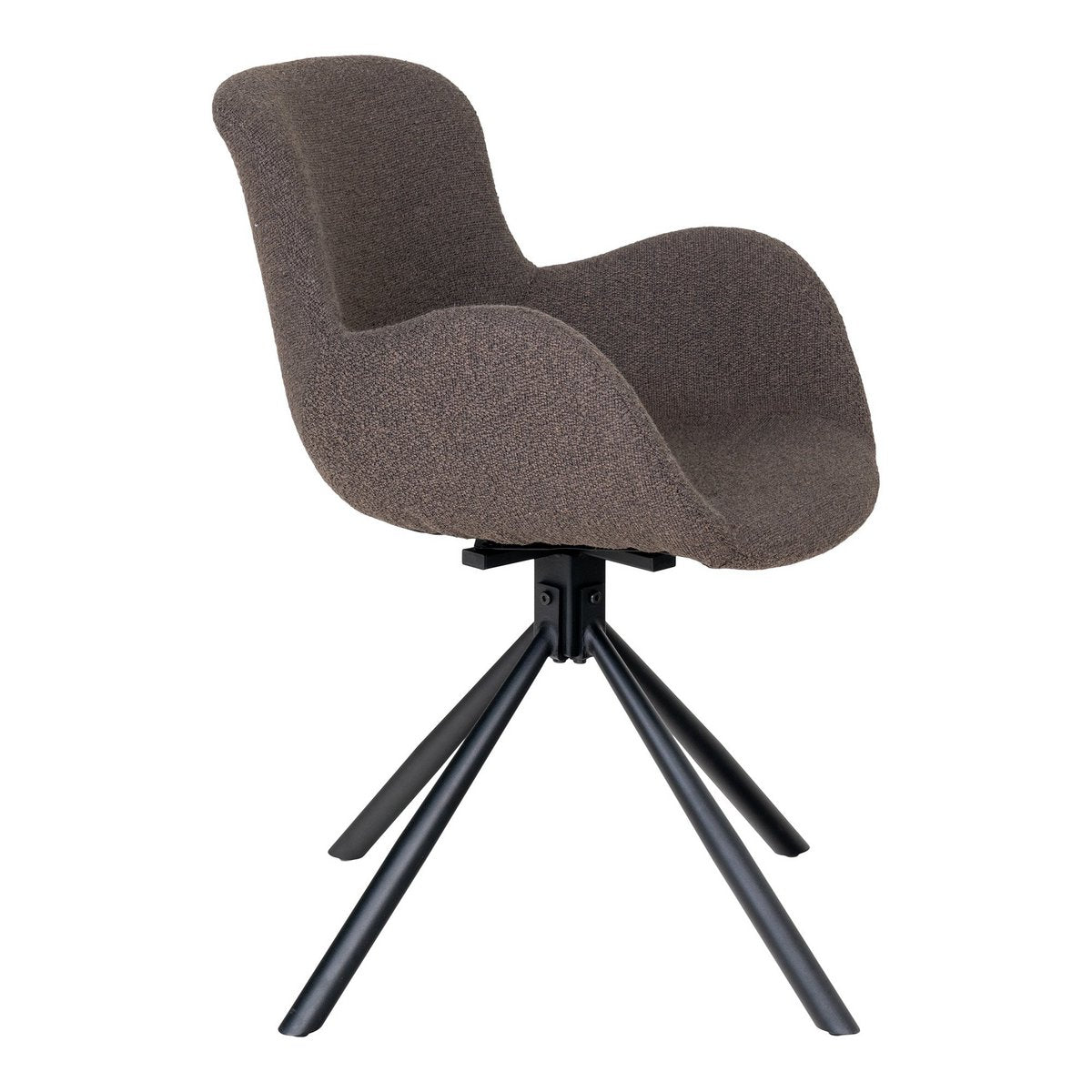 House Nordic - Amorim Dining Chair - Eetkamerstoel, in bouclé paddestoel met draaibare - Set van 2