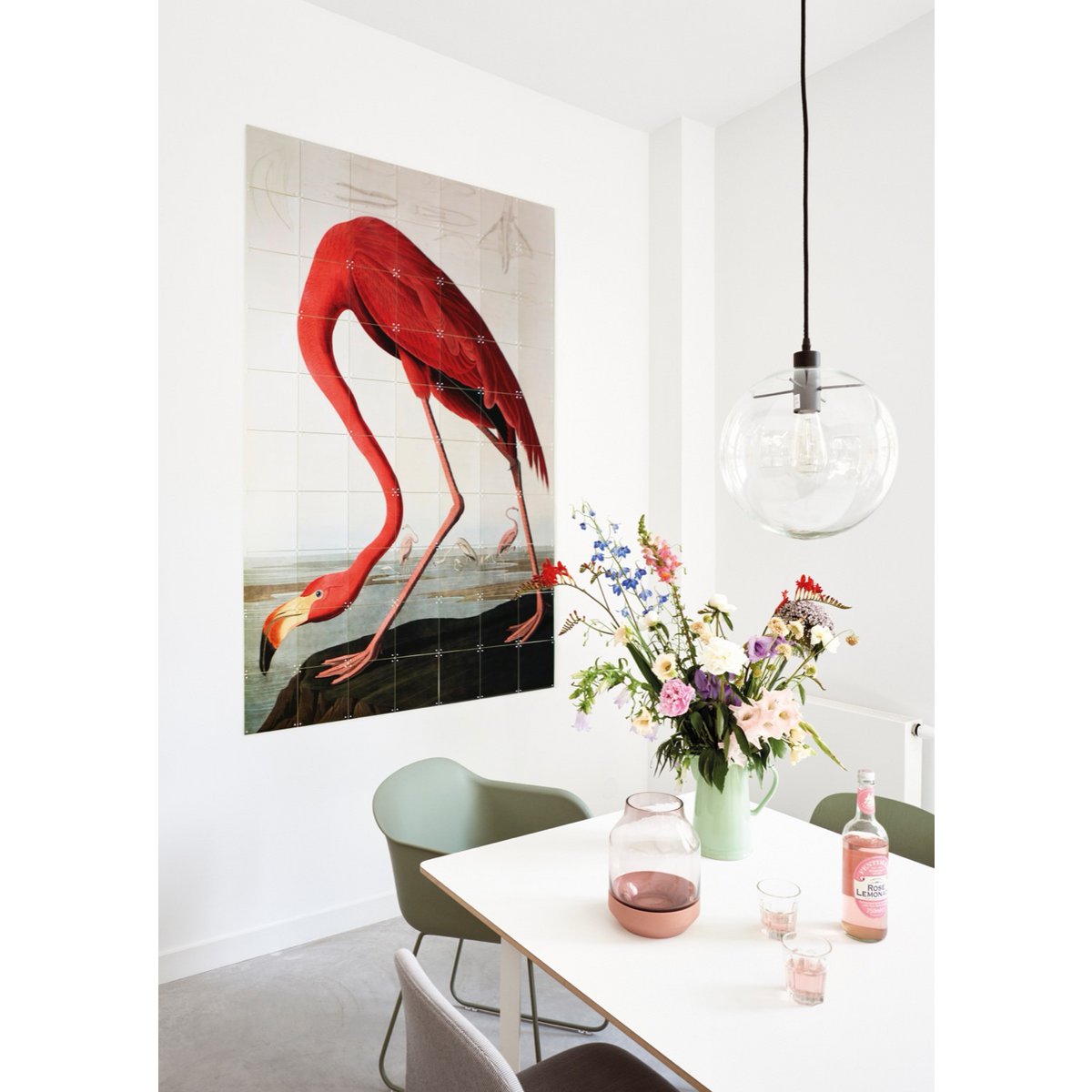 IXXI - Flamingo - Aubudon Wall art - Poster - Wanddecoratie - L - orange