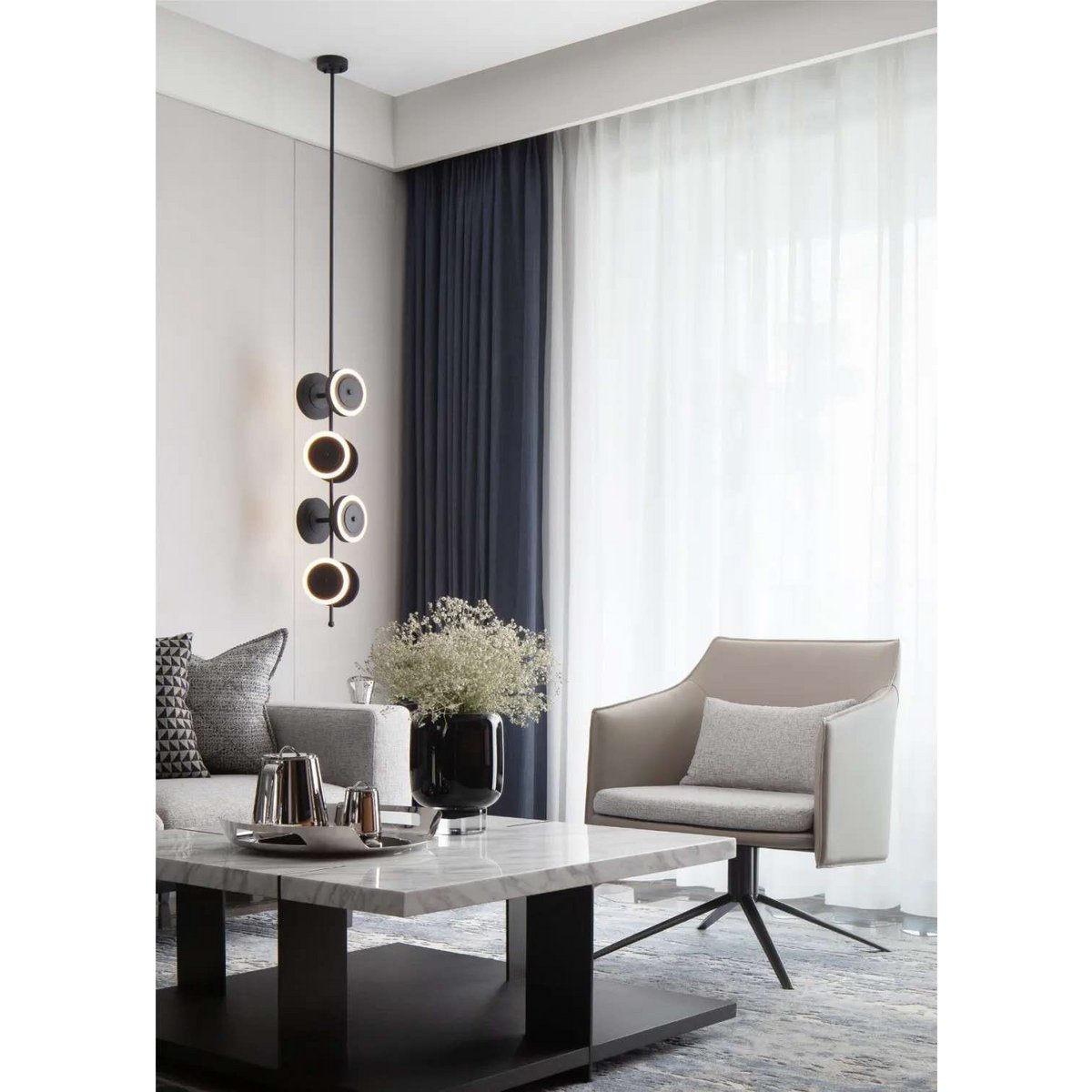 Element Accessories - Iconisch design moderne glazen vaas, Ink Blue, ZADAR 25IB, luxe 9mm glas