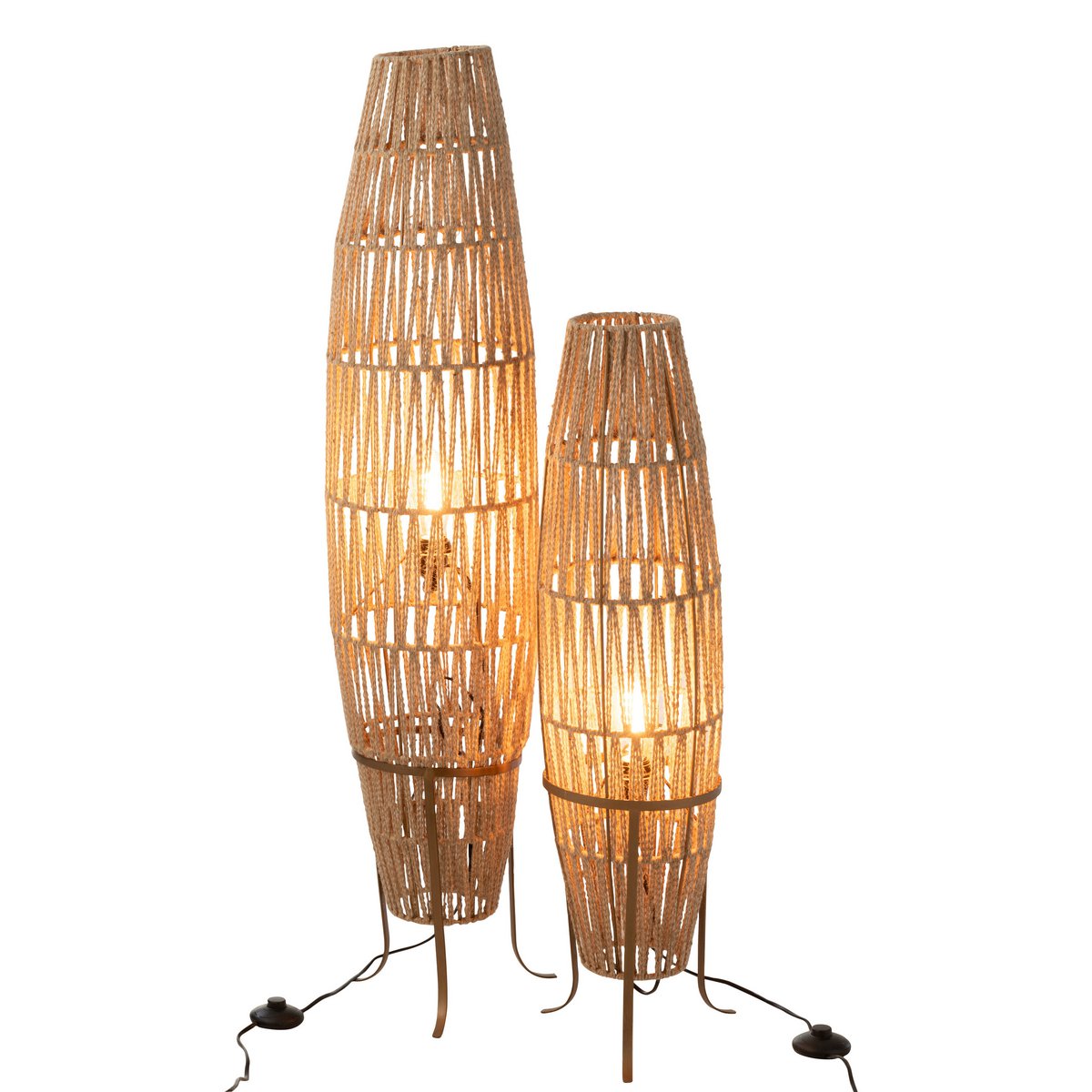 J-Line - Staande lamp 'Jace' (Maat L, Beige, Jute)