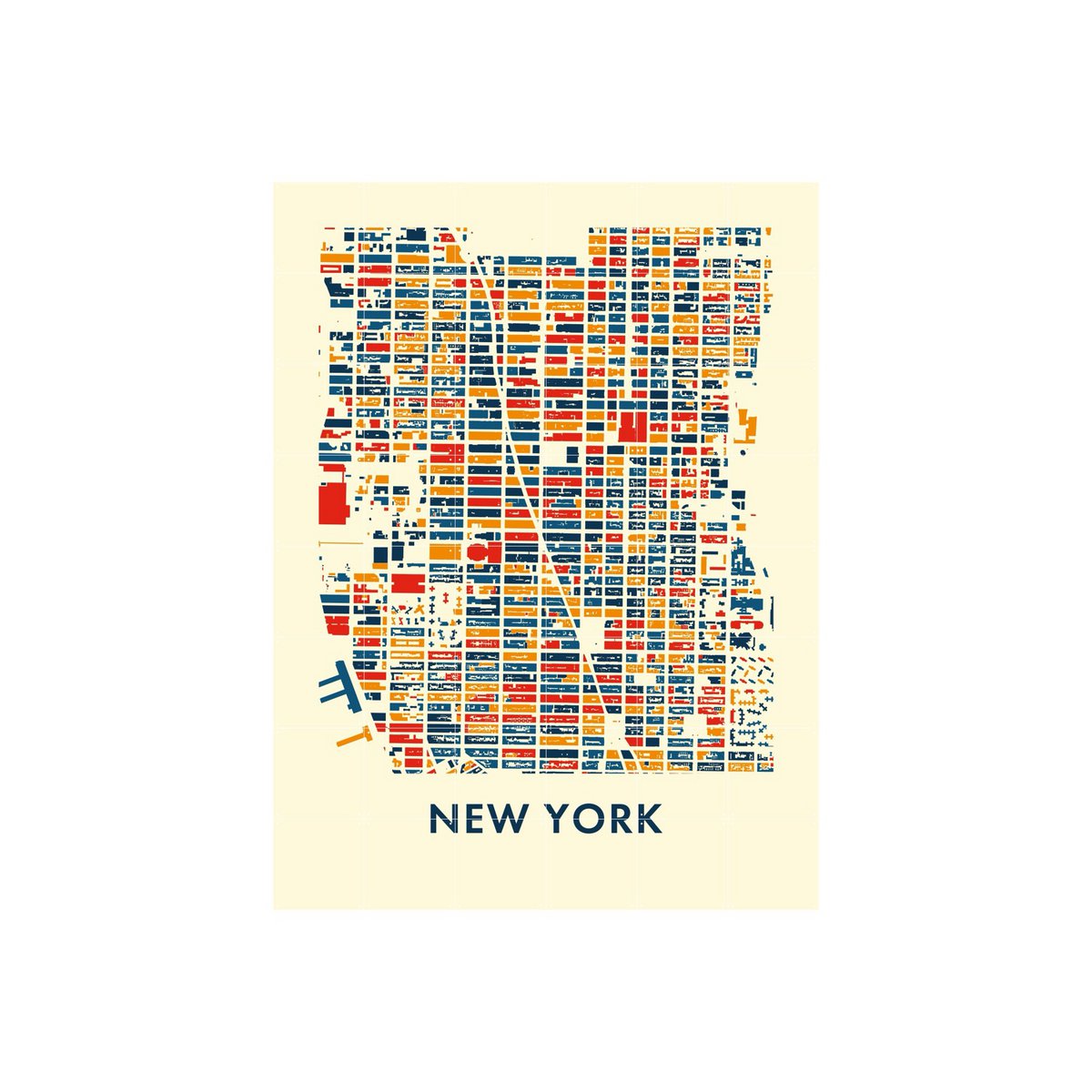 IXXI - New York Mosaic Wall art - Poster - Wanddecoratie - S - green, yellow