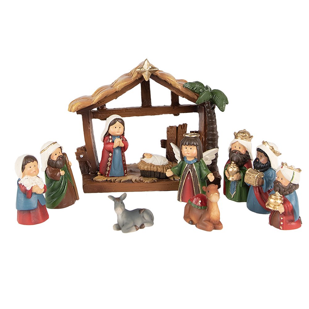 Clayre & Eef - Kerstdecoratie Rood, Polyresin 10x4x9 cm