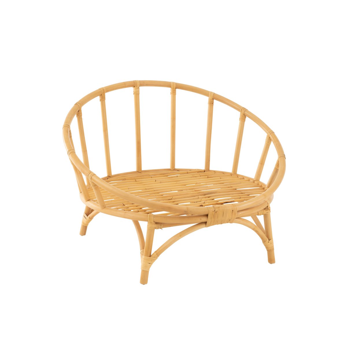 J-Line - Loungestoel 'Camden' (Wit, Naturel, Jute)