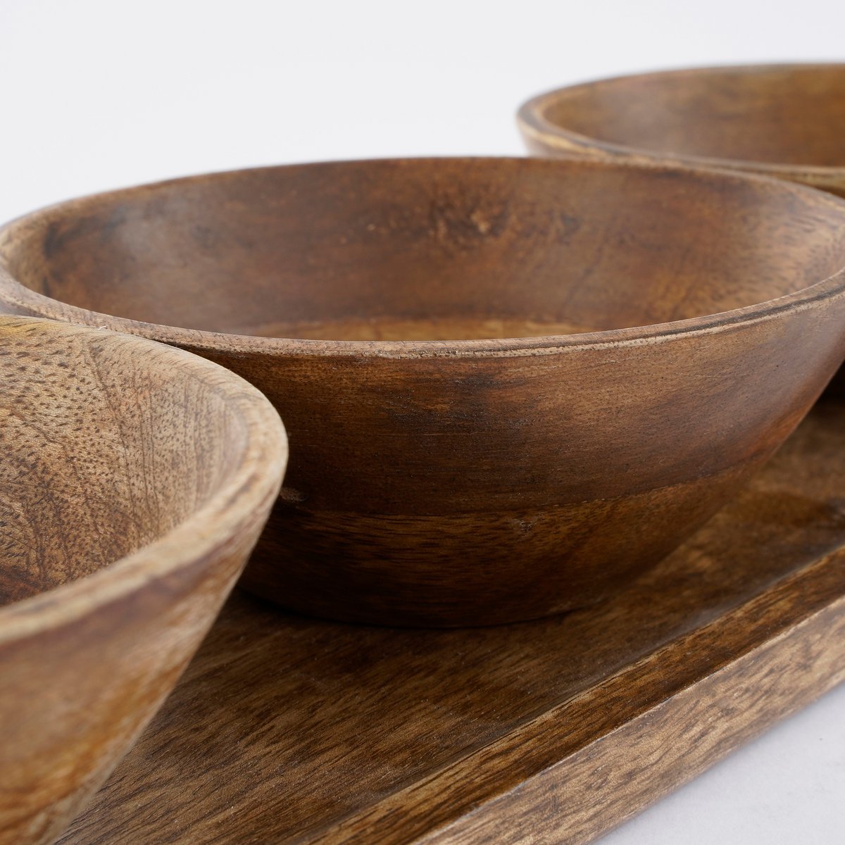 Mica Decorations - Tomar Schaaltjes en Dienblad - 200 ml - 100% FSC Mangohout - Donkerbruin