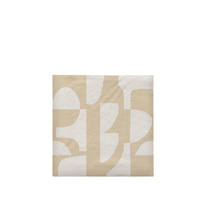 Broste Copenhagen - Papieren servetten 'Lara' (Beige, 20 stuks)