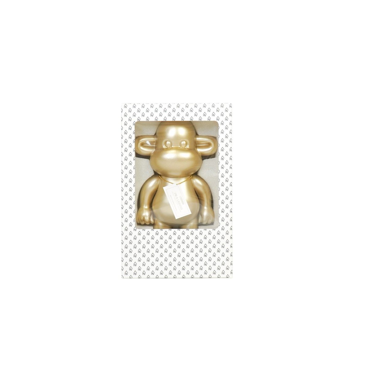 Housevitamin - Ornament - aap -beeldje 'de legende'- polyresin - goud - 20,5x13,5x35cm