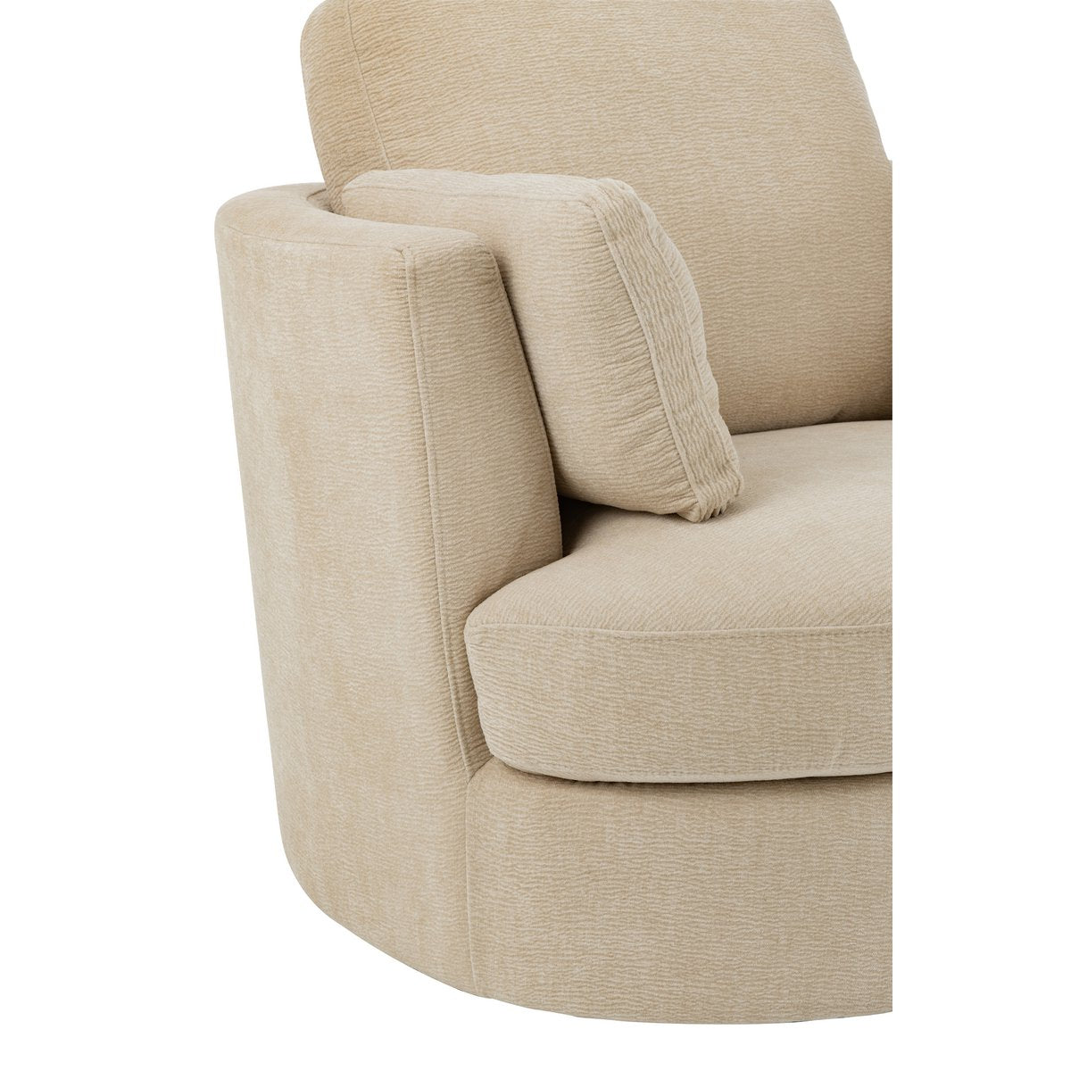 J-Line - Loungestoel Swiv Populierenhout/Schuime Beige