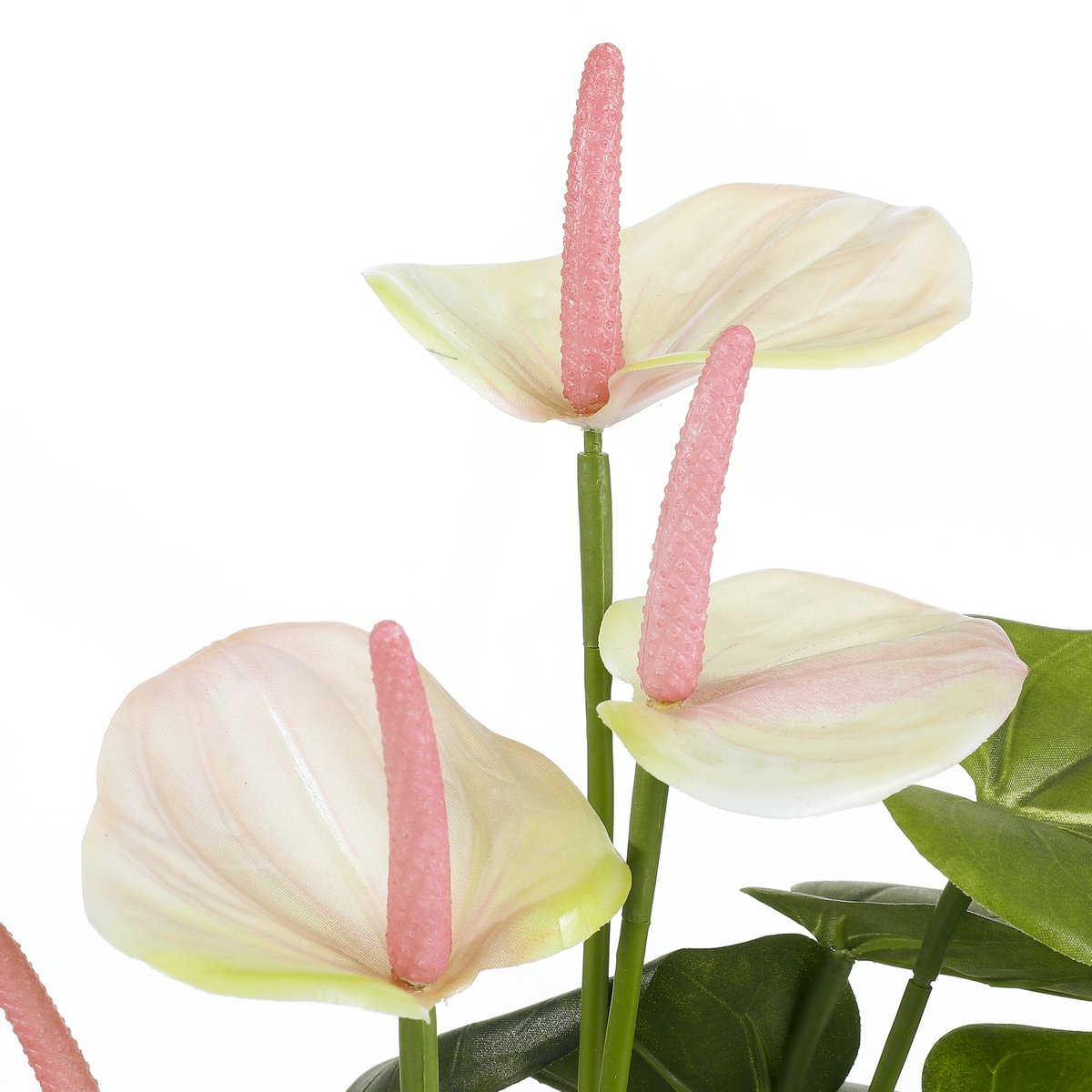 Mica Decorations - Anthurium Kunstplant in Bloempot Stan - H40 x Ø30 cm - Lichtroze