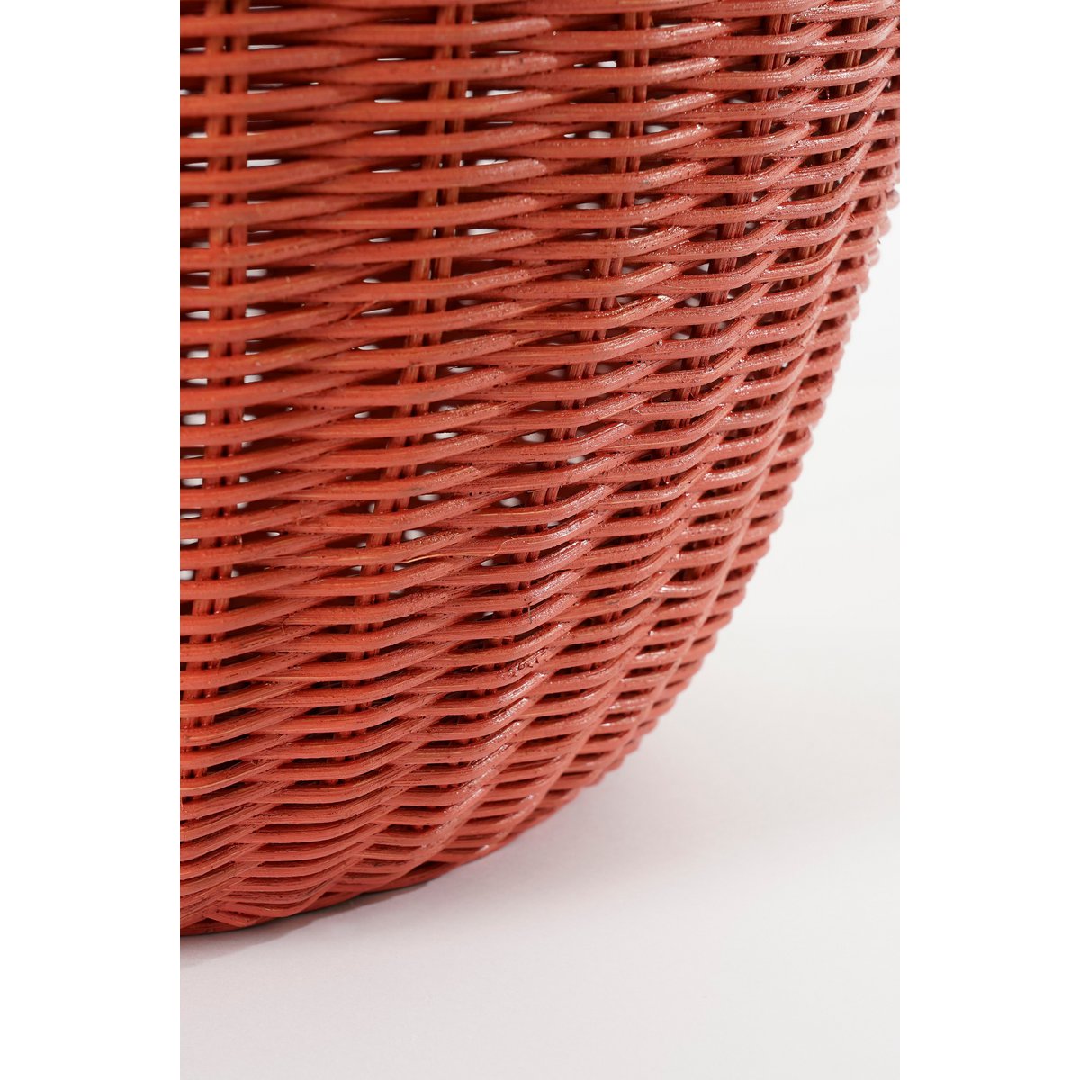 Mica Decorations - Opbergmand met Deksel - Set van 2 - H48 x Ø30 cm - Rotan - Rood