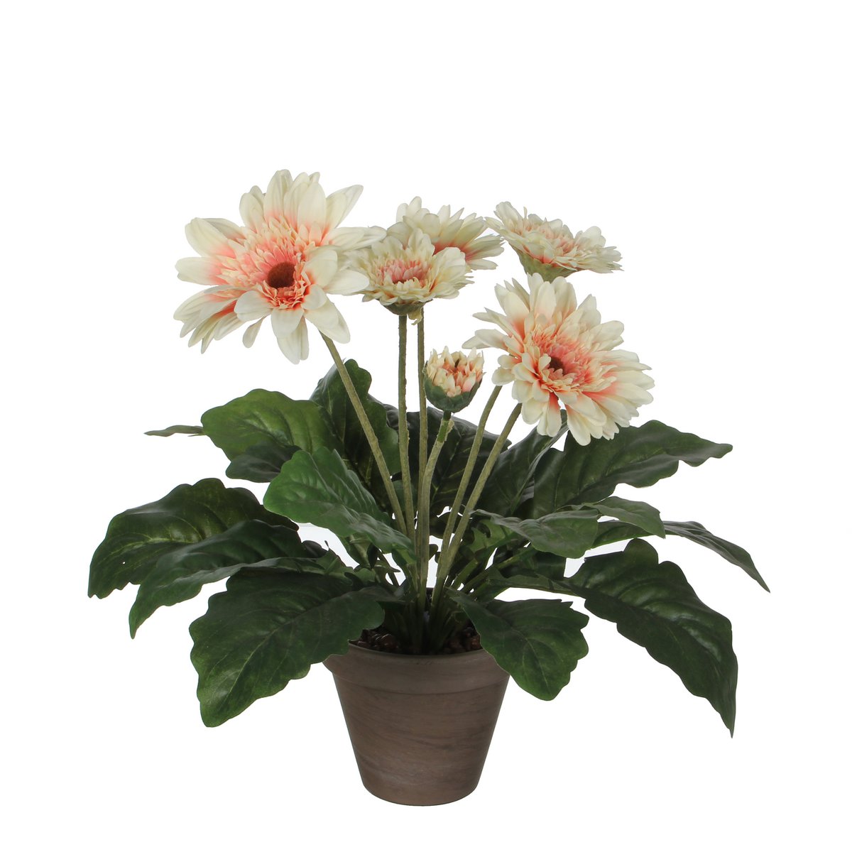 Mica Decorations - Gerbera Kunstplant in Bloempot Stan - H35 x Ø30 cm - Crème