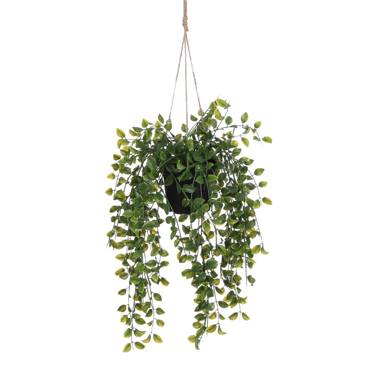 Mica Decorations - Ficus Kunst Hangplant in Pot - H46 x Ø20 cm - Groen