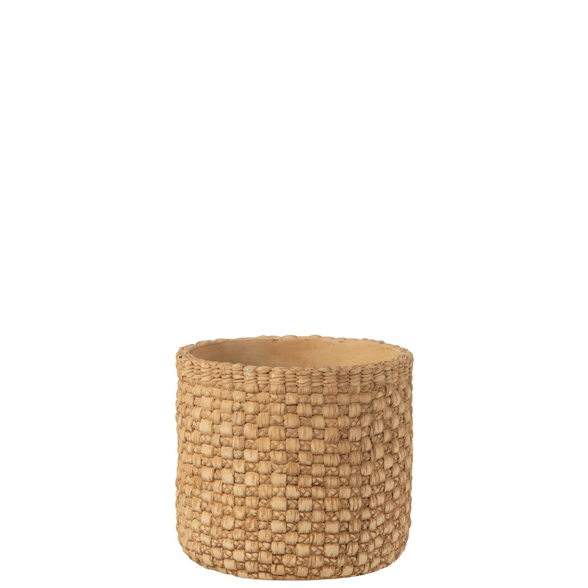 J-Line - Bloempot Gewoven - Cement - Beige - L - Ø18cm