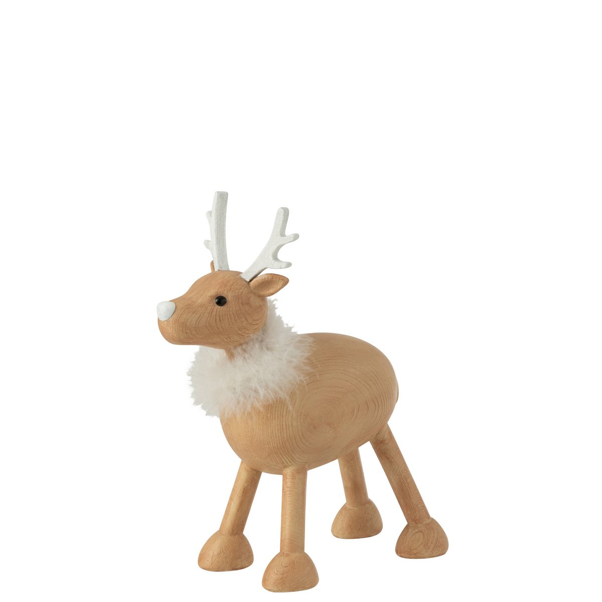 J-Line - Decoratief kerstfiguur 'Gransholm' (Naturel/Wit, Maat L)