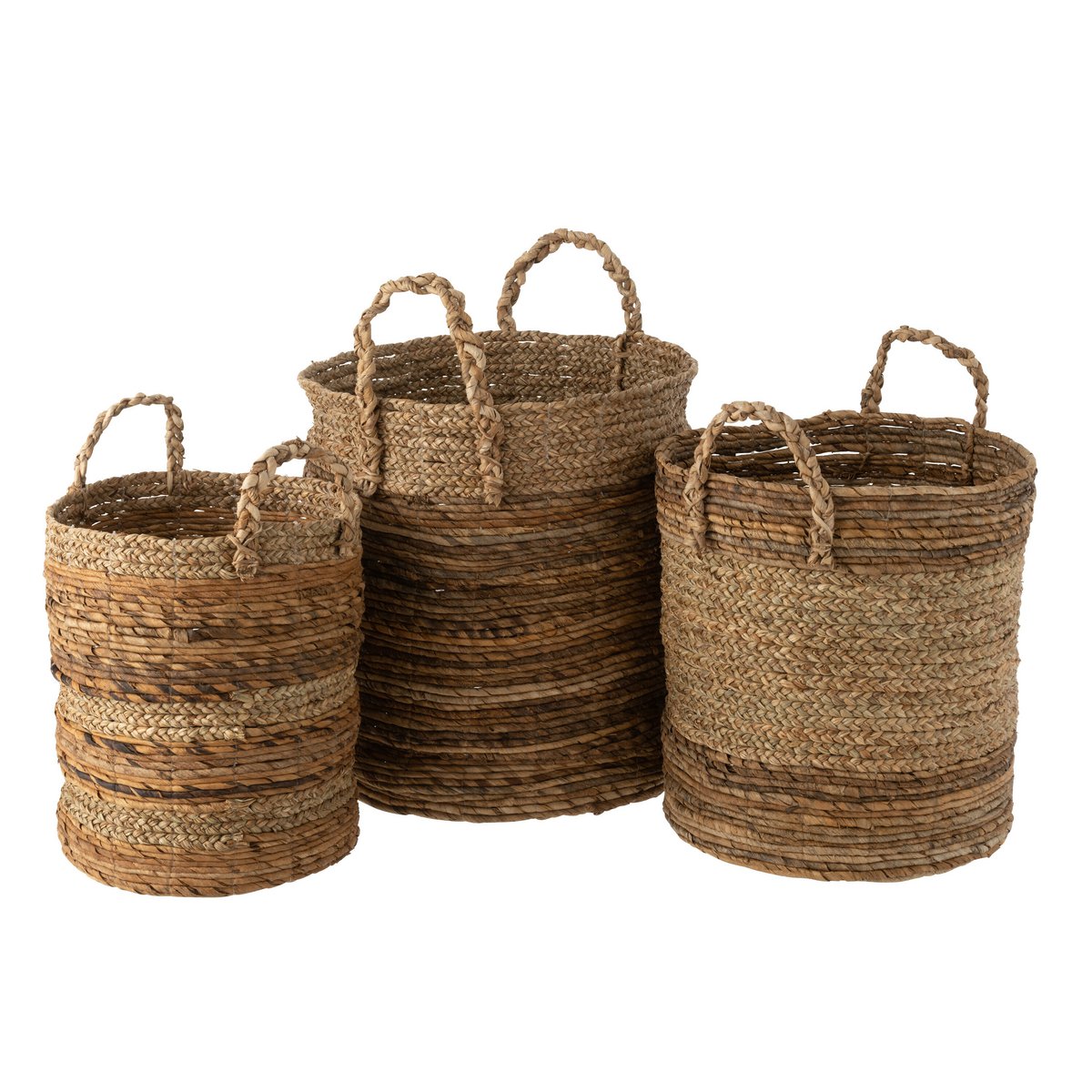 J-Line - Set Van Drie Manden Lucie Raffia Naturel